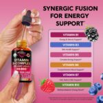 USDA Organic Vitamin B-Complex B5 Pantothenic Acid | B12 Methylcobalamin | B1 Thiamine | B6 Pyridoxine | B7 Biotin | B9 Folic | B3 Niacinamide - B Complex Liquid Drops, Made in USA Supplement, 2fl oz - Image 6