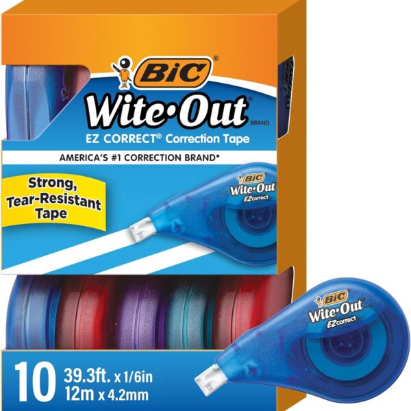 BIC(R) Wite-Out(R) Correction Tape, 471 3/5in., Pack Of 10, BICWOTAP10