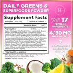 Greens Superfood Powder, Organic Spirulina & Chlorella Greens with Prebiotics & Probiotics, Gut Health & Bloating Support for Women, Green Drink Powder for Digestive & Energy Support - 28 Servings - Image 2