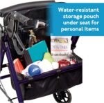 Carex Steel Rollator Walker with Seat and Wheels, Rolling Walker for Seniors, Supports 350lbs, For 5'0" to 5'8", Adult Rollator for Seniors, Padded Seat and Backrest for Elderly Assistance, Dark Blue - Image 4