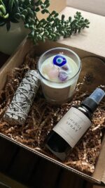 Ritual Smudge Kit - Sage Bundle, Cleansing Spray & Evil Eye Candle | Energy Cleansing Set for Home, Office | Reiki Healing Tools | Spiritual Gifts | Meditation & Yoga Accessories | White Sage Smudging