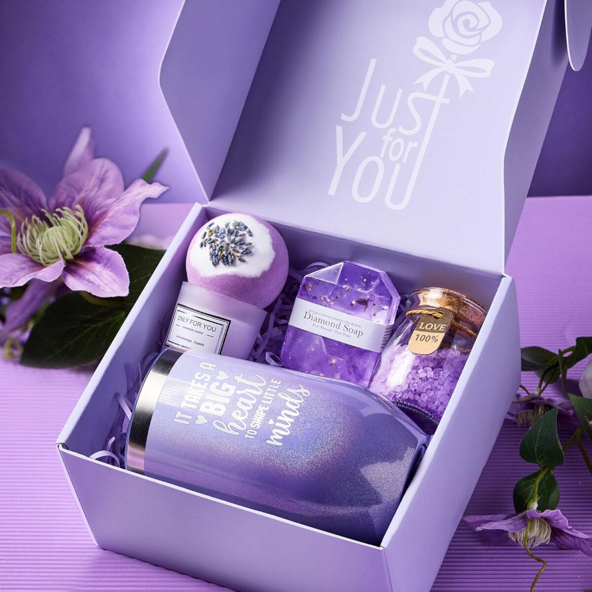 Teacher Gifts for Women, Teacher Appreciation Gifts, Teacher Gifts for Easter Valentines Day Mothers Day Thanksgiving Christmas, Back to School Gift for Teacher - Unique Lavender Spa Basket Set - Image 2