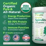biophix Organic Spirulina Powder, 2.2 Lbs 100% Pure Spirulina Blue Green Algae Powder, Vegan, Non GMO, Non-Irradiated, USDA Certified, Best Protein Superfood - Image 5