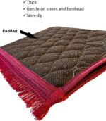 Prayer Rug Muslim Prayer Mat Islamic - Very Thick Prayer Rug Sajadah for Men Women with Islam Prayer Beads for Eid Travel Ramadan, Soft and Luxury (RED) - Image 4