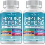 8 in 1 Immune Defense Support, Immunity Vitamins Supplement Booster with Zinc 50mg, Vitamin C Elderberry Vit D3 5000 IU, Turmeric Curcumin & Ginger, Echinacea - Allergy Relief for Kids Adults (2 Pack)