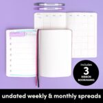 PAPERAGE Undated Weekly & Monthly Hardcover Planner (Blush), 5.7 in x 8 in, Includes Dotted Note Pages & 8 Sticker Sheets - Image 4
