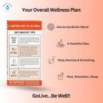 GoLive Prebiotic and Probiotic for Women, Men, Kids. Tangerine Turmeric Synbiotic Powder w/ L-Glutamine, Vitamin D3, Electrolytes. For Gut Health, Digestion, Metabolism, Immunity 15-50B CFUs. - Image 6