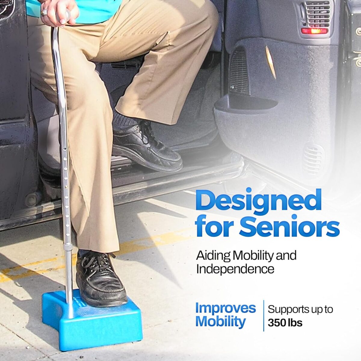 Stair Climbing Assist Cane – Stair Lift for Seniors, Mobile Stairlift, Half Step for Seniors, Portable Stair Lift for Elderly (Aluminum) - Image 3