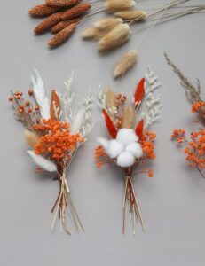 DIY Natural Dried Flower Set, Orange Bulk Stemmed Dried Flowers, Handmade Dried Flowers, Door Hanging Wreaths, Hair Accessories, Gift Wrap, Personalised Dried Flower Arrangements (Orange) - Image 6