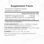 KSM 66 Ashwagandha 1,200mg with Black Pepper, 120 Veggie Capsules – Extra Strength Root Extract – High Absorption – Adaptogenic Supplements for Relaxation, Energy, & Brain Health – Non-GMO - Image 2