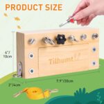 Tilhumt Montessori Screwdriver Board Set for Kids, Storage Wooden Toddler Real Tools Preschool Toys Fine Motor Skills Toys for 3 4 5 Year Old Children, Classroom STEM Toy For 1 Player - Image 5