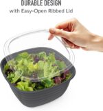 Bentgo Prep - 1-Compartment Bowls with Custom Fit Lids - Reusable, Microwaveable, Durable BPA-Free, Freezer and Dishwasher Safe Meal Prep Food Storage Containers - 10 Bowls & 10 Lids (Graphite) - Image 5