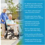Carex Transport Wheelchair With 19 inch Seat, Folding Transport Chair with Foot Rests, Foldable Lightweight Wheelchair Foldable for Storage and Travel - Image 3