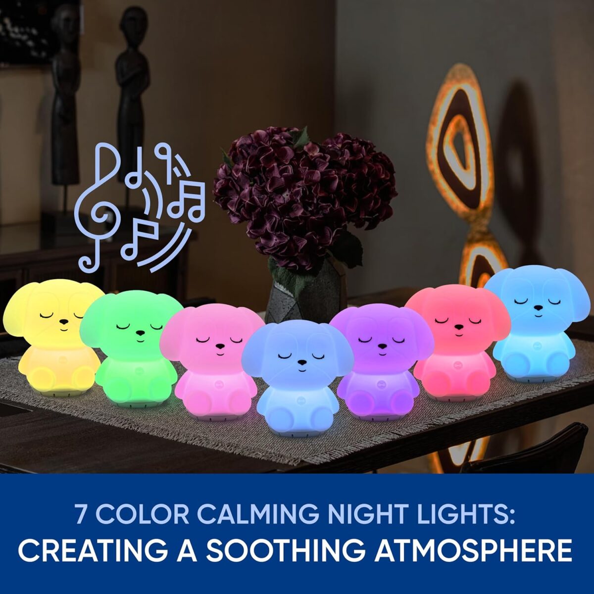 Mindfulness 'Breathing Puppy' | 4-7-8 Guided Visual Meditation Breathing Light | 3 in 1 Device with Night Light & Noise Machine for ADHD Anxiety Stress Relief Sleep - Gift for Kids Adult Women Men - Image 5