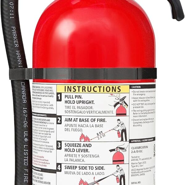 Kidde Fire Extinguisher for Home & Office Use, 2-A:10-B:C, 4 Lbs., Hose & Wall Mount (Included)