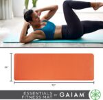 Gaiam Essentials Thick Yoga Mat Fitness & Exercise Mat with Easy-Cinch Yoga Mat Carrier Strap, 72"L x 24"W x 2/5 Inch Thick - Image 6