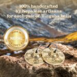 Tibetan Tingsha Cymbals - Om Mane Padme Hum - Meditation Bells for Spiritual Healing & Mindfulness - Perfect Spiritual Gift for Women (Black) - Image 4