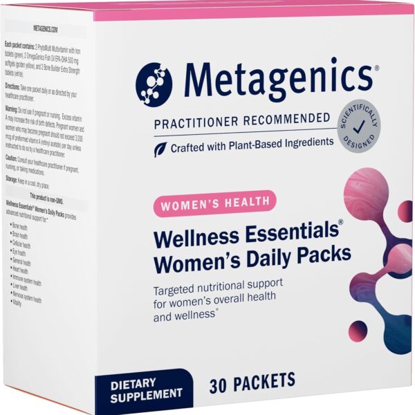 Metagenics Wellness Essentials Women's Daily Packs - 30 Daily Multivitamin Packs - Women's Multivitamins - Bone Density Support* - Omega-3 Fatty Acids - Non-GMO & Gluten Free - 30 Packets