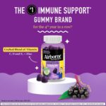 Airborne Elderberry + Zinc & Vitamin C Gummies For Adults, Immune Support Vitamin D & Zinc Gummies With Powerful Antioxidant Vitamins C D & E - 50 Gummies, Elderberry Flavor - Image 2