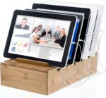 Prosumer's Choice Wooden Charging Station Organizer - 5-Port Base for Phones, Tablets and Laptops - Multi-Device Docking Station with Removable Divider Slots - Cord Box with Cable Management - Bamboo - Image 3