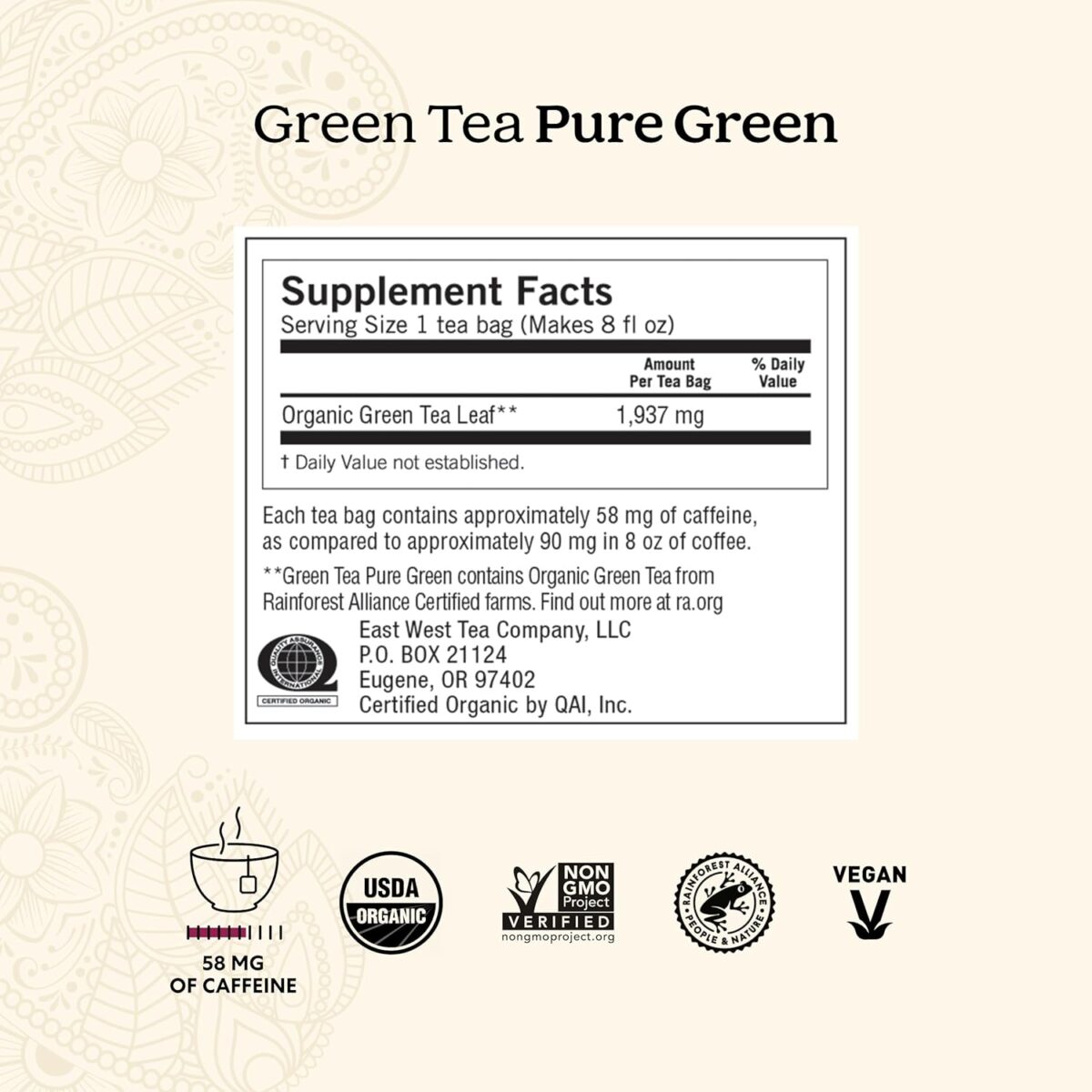 Yogi Tea Pure Green Tea - 16 Bags per Pack (4 Packs) - Organic - Supports Overall Health & Provides Antioxidants - Image 3
