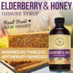 Honey Gardens Elderberry & Honey Immune Syrup - Black Elderberry Syrup for Adults & Kids, Natural Throat Defense Wellness Supplement with Propolis & Organic Apple Cider Vinegar - 8 Fl Oz - Image 3