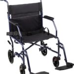 Carex Transport Wheelchair With 19 inch Seat, Folding Transport Chair with Foot Rests, Foldable Lightweight Wheelchair Foldable for Storage and Travel