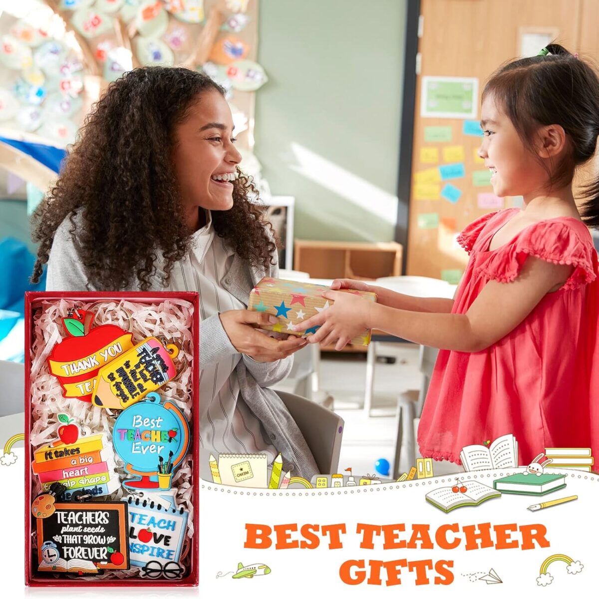 Henoyso 36 Pcs Teacher Keychain Bulk Teachers Appreciation Gifts in Bulk Teacher Gifts Bulk - Image 4
