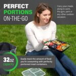 Ez Prepa [20 Pack] 32oz 3 Compartment Meal Prep Containers with Lids - Bento Box - Plastic - Stackable, Reusable, Microwaveable & Dishwasher Safe - Image 7