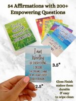 Positive Affirmation Cards - 54 Affirmations, 150+ Inspirational Questions - Beautifully designed with Storage Case, Daily Self Care Kit & Mindfulness Gift for Kids, Teens, Men & Women - Image 3