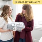 Get Well Blanket - Healing Blanket - Inspirational Blankets for Women/Men - Get Well Soon Gifts - Warm Hugs - Soft Fleece Throw Blanket - Strength - Healing Thoughts (Gray Fleece 50x65) - Image 2