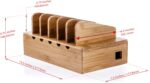 Prosumer's Choice Wooden Charging Station Organizer - 5-Port Base for Phones, Tablets and Laptops - Multi-Device Docking Station with Removable Divider Slots - Cord Box with Cable Management - Bamboo - Image 5