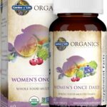 Garden of Life Multivitamin for Women - Organics Women's Once Daily Multi - 60 Tablets, Whole Food Multi with Iron, Biotin, Vegan Organic Vitamin for Women's Health, Energy Hair Skin and Nails