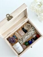 Healing Crystals Kit - Chakra Stones Crystal Starter Set | Sage Smudge Kit and Relaxation Candle | Protection + Meditation with Wooden Reiki Box for Gifts - Image 2