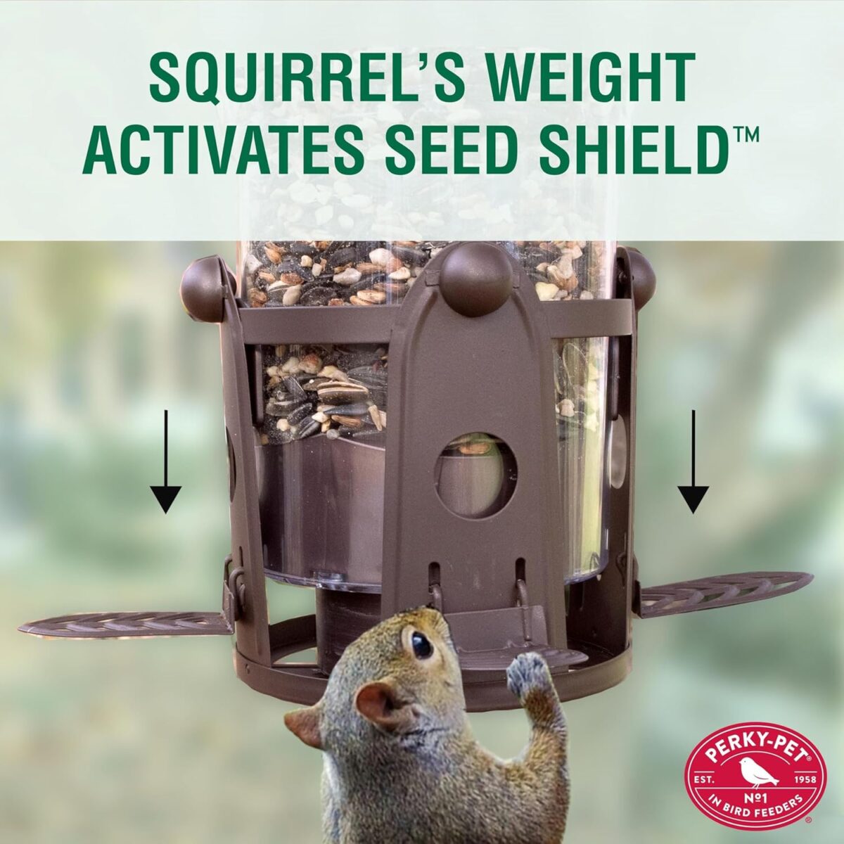 Perky-Pet 334-1SR Squirrel-Be-Gone Max Large Wild Bird Feeder with Flexports, Squirrel Proof Bird Feeder with Weight-Activated Perches - 4LB Seed Capacity - Image 6