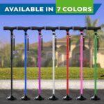 HONEYBULL Walking Cane for Men & Women - Foldable, Adjustable, Collapsible, Free Standing Cane, Pivot Tip, Heavy Duty | Walking Sticks, Folding Canes for Seniors & Adults (Black, Pivot Cane) - Image 6