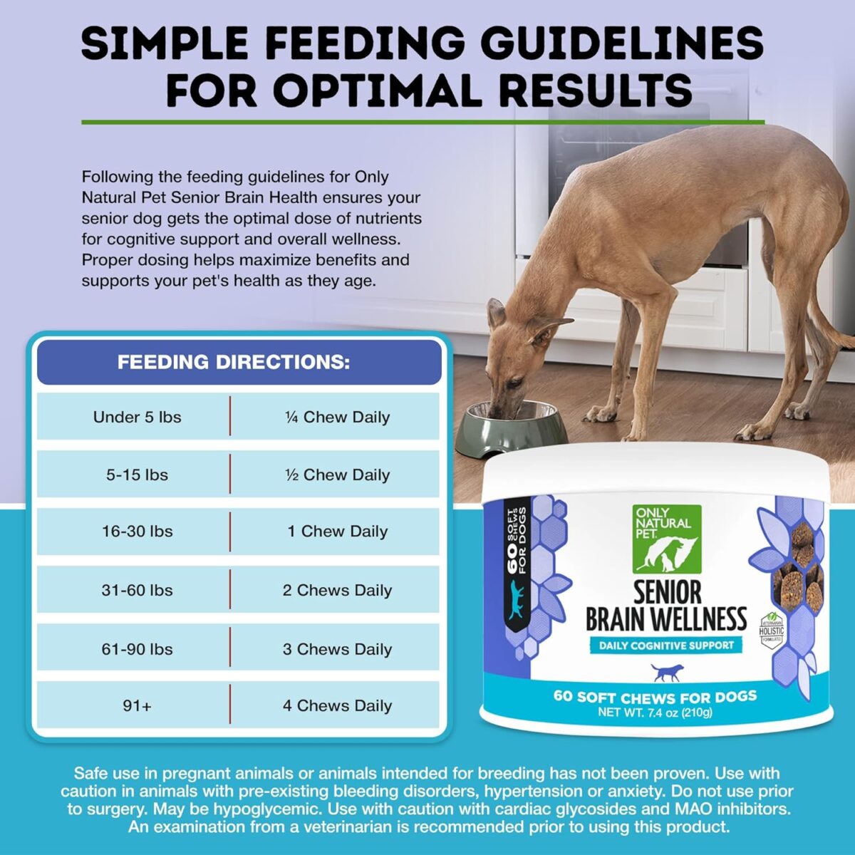ONLY NATURAL PET Senior Brain Wellness Dog Chews - Small, Medium & Large Breeds, Toothless & Geriatric Dogs, Soft Chicken & Bacon Flavor Snacks, Baked Treats - 60 Count - Image 5