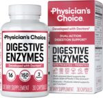 Physician's CHOICE Digestive Enzymes - Multi Enzymes, Bromelain, Organic Prebiotics & Probiotics for Digestive Health & Gut Health - Bloating & Meal Time Discomfort - Dual Action - All Diets - 30 CT