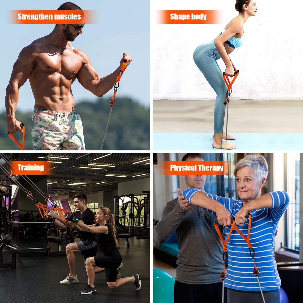 Resistance Bands with Handles - Heavy Duty Fitness Bands for Strength Training, Slim, Yoga, Home Gym Equipment - Image 4