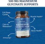 Magnesium Glycinate 500mg | Chelated for High Absorption | Muscle Relaxation, Bones, Heart, Nerve, Sleep & Calm Support for Women & Men | Magnesium Chelate Supplement & Bisglycinate Complex | 120ct - Image 4