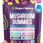 Ashwagandha and Lions Mane Mushroom Supplement Gummies - Organic - Reishi, Cordyceps, Turkey Tail, Maitake, Shitake, Chaga - Immune Defense, Boosts Cognitive Performance, Vegan, Low Carb