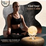 Zen Moon Lamp - Visual Meditation Light for Relaxation and Mindfulness - Guided Breathing Night Light - Spiritual Birthday Gifts for Women - Celestial Astrology Decor for Bedroom (5.5 inch) - Image 2