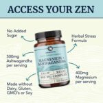 Magnesium Ashwagandha | Calming Magnesium Supplement for Adults | Relax, Rest, Calm Mood & Sleep Support | Mag Citrate & Oxide 400 mg + Ashwagandha 500 mg | Muscle Health & Stress Relief | 120 Ct - Image 4
