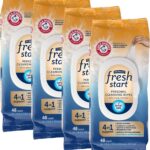 FitRight Fresh Start Flushable & Biodegradable Personal Cleansing Wipes, 192 Wipes (48 Wipes, 4 Packs), for Urinary Incontinence with The Odor-Control Power of ARM & HAMMER Baking Soda