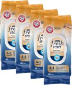 FitRight Fresh Start Flushable & Biodegradable Personal Cleansing Wipes, 192 Wipes (48 Wipes, 4 Packs), for Urinary Incontinence with The Odor-Control Power of ARM & HAMMER Baking Soda