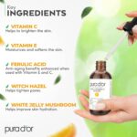 PURA D'OR 20% Vitamin C Serum 4 Oz - Lightweight Maximum Strength Formula - Retinol, Hyaluronic Acid, Ferulic Acid - Professional Grade Treatment For Face & Eyes, Wrinkles - Men & Women - Image 5
