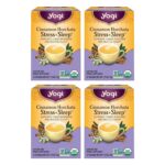 Yogi Tea Cinnamon Horchata Stress & Sleep - 16 Tea Bags per Pack (4 Packs) - Organic Sleep Tea - Supports a Restful Sleep - Includes Ashwagandha, Passionflower & Apple Cider Vinegar