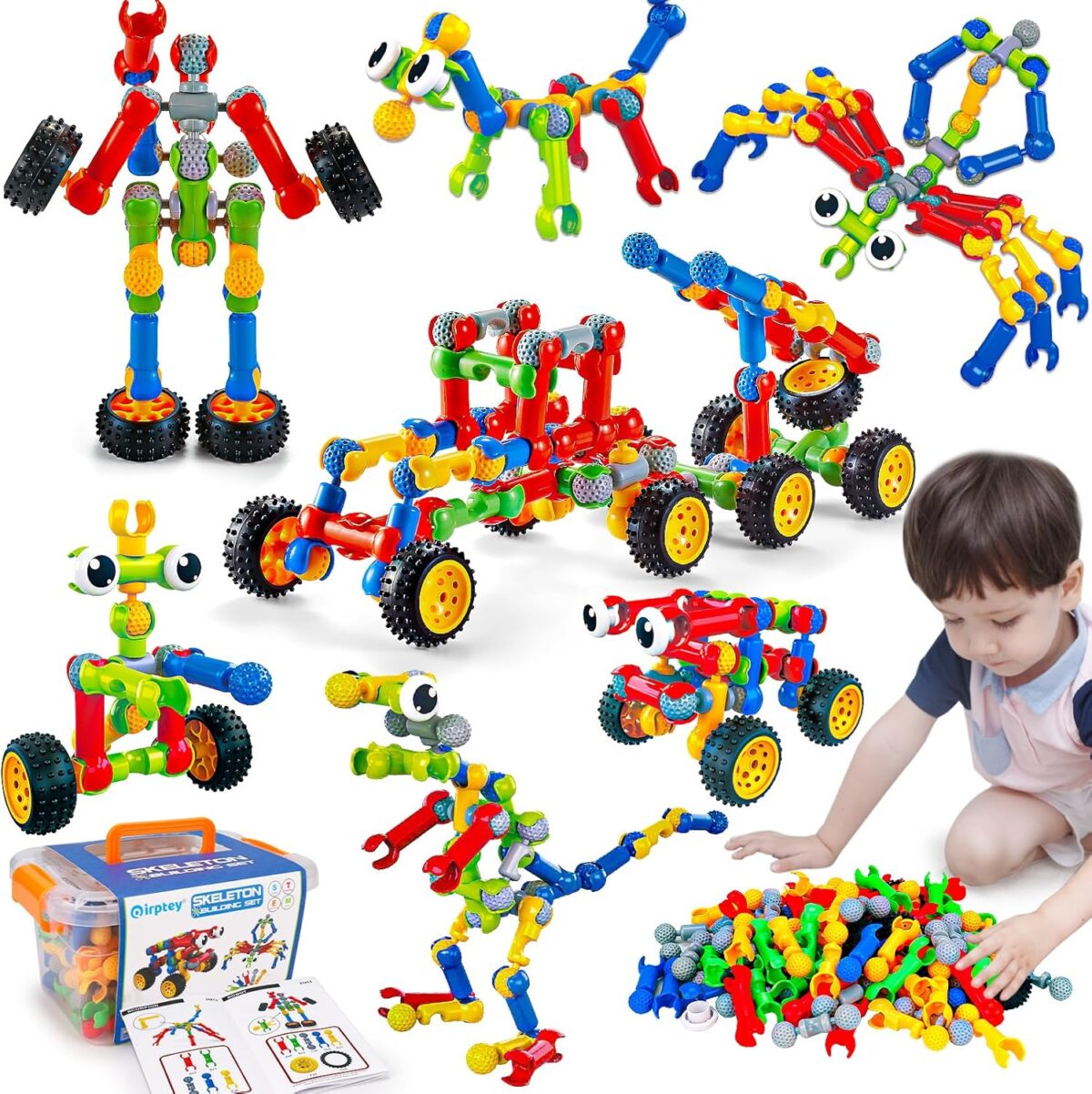 Kids STEM Building Toys for 3 4 5 6 7 8+ Year Old Boy Girl Birthday Gift, 125 Pcs Preschool Classroom Educational Building Blocks Stem Kits Activities Ages 3-5 4-8 5-7 6-8 Engineering Creative Games - Image 6
