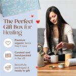 Unboxme Get Well Gift Box - USDA Organic Get Well Soon Self Care Package for Women | Fluffy Socks, Mug, Lemon & Ginger Tea Set, Sea Salt, Sage Scented Candle, Sending Hugs Card | Feel Better Basket - Image 2