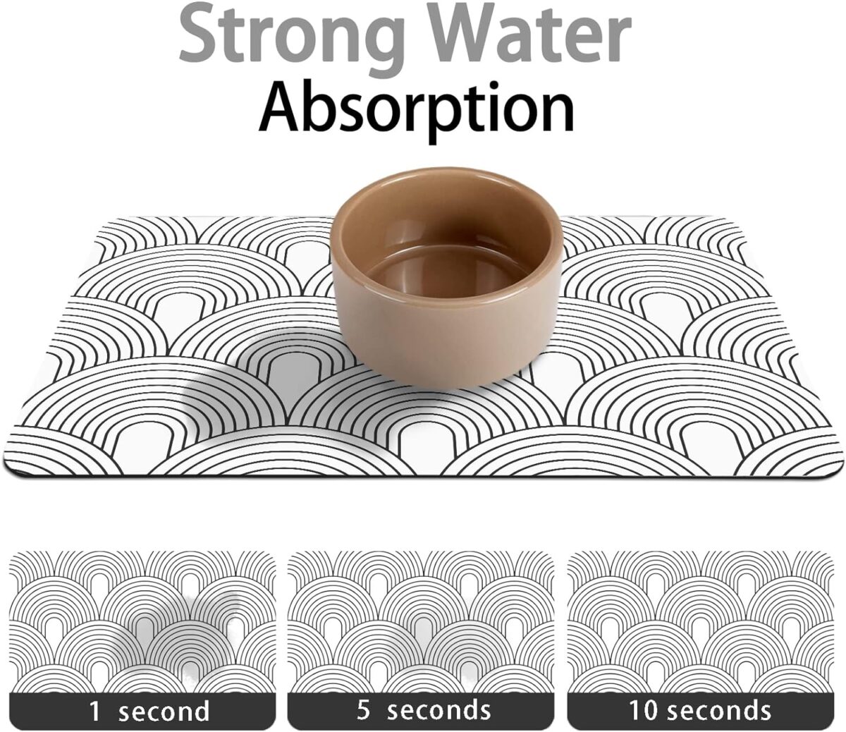Dog Food Mats for Floors Absorbent, Pet Cat Food Mat - Quick Dry Dog Bowl Mats for Food and Water, Eco-Friendly Boho Pet Supplies - Image 4